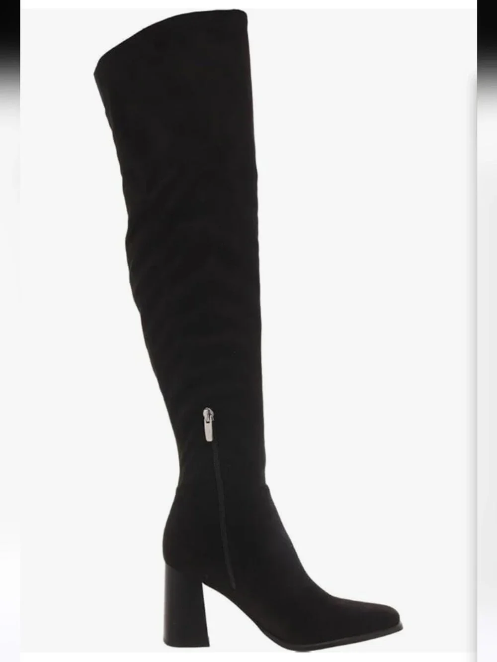 EUC!! Marc Fisher Black Faux Suede Over-the-Knee Block Heel Boots